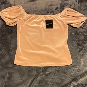 NWT Velvet light pink off the shoulder top